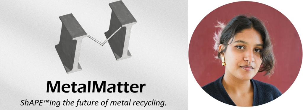 Image of Loewy GSIF Philippines undergraduate researcher Ayushka Dhakal and the MetalMatter team logo.