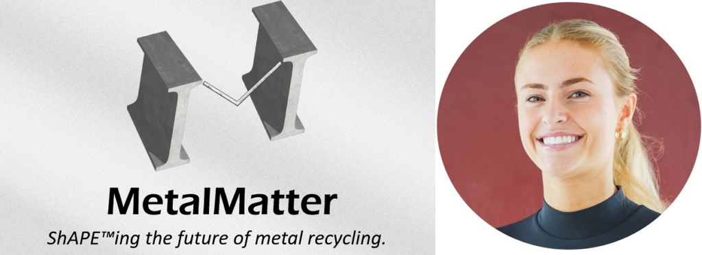 Image of MetalMatter team logo and portrait photo of GSIF Philippine team member Kat Van Burskirk